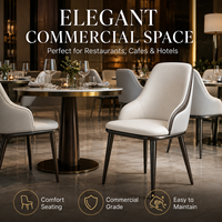 Chaises de salle à manger à bordure en bois arrondi couleur fauve, confort ergonomique avec pieds coniques en bois de truffe pour Atrium Cafe et Artisan Cafe