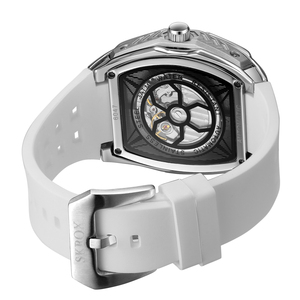 Montre automatique de luxe SKROX pour homme avec alarme lumineuse, phases de lune, bracelet en caoutchouc, logo personnalisé, vente en gros, offre spéciale - Product Image 4
