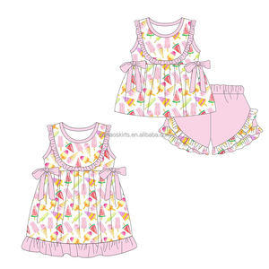 Preordine MOQ 5 Stivali Cappello Rosa Abbigliamento Estivo Western per Ragazze Ingrosso Stili Selvaggi per Sorelle Nuova Moda Boutique Abbigliamento per Bambini - Product Image 4