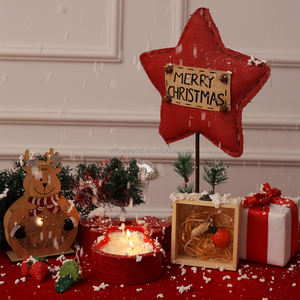 FORHER kepingan salju bentuk mangkuk adonan kayu grosir Paulownia mangkuk lilin kayu ukiran tangan untuk dekorasi rumah rumah pertanian mangkuk lilin - Product Image 1