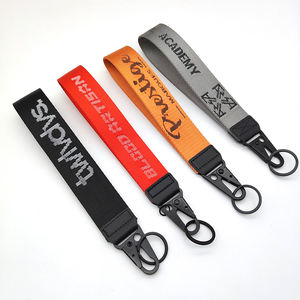 Llaveros personalizados de cinta jacquard, cordones <span class=keywords><strong>para</strong></span> móvil, llaveros de tela, cordones de nailon personalizados, portatarjetas, llaveros de cuero - Product Image 3