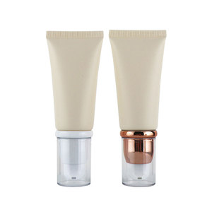 Tube cosmétique beige 40g 40ml avec tête de pompe à vide, pour fond de teint liquide, crème solaire, crème isolante, tube en plastique à presser, flacon vide - Product Image 1