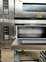 Nouveau Four à Sole Électrique Commercial Automatique 380V à Contrôle de Température Indépendant, 2 Niveaux, 2 Plateaux, pour Produits à Base de Farine, Garantie 1 An