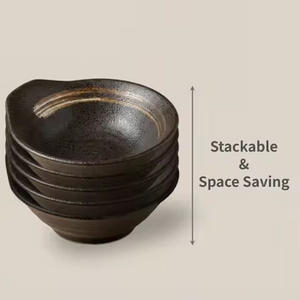 ชามเซรามิกพอร์ซเลนสีดำมินิมอลอเนกประสงค์สำหรับเสิร์ฟอาหารและทาปาส - Product Image 3