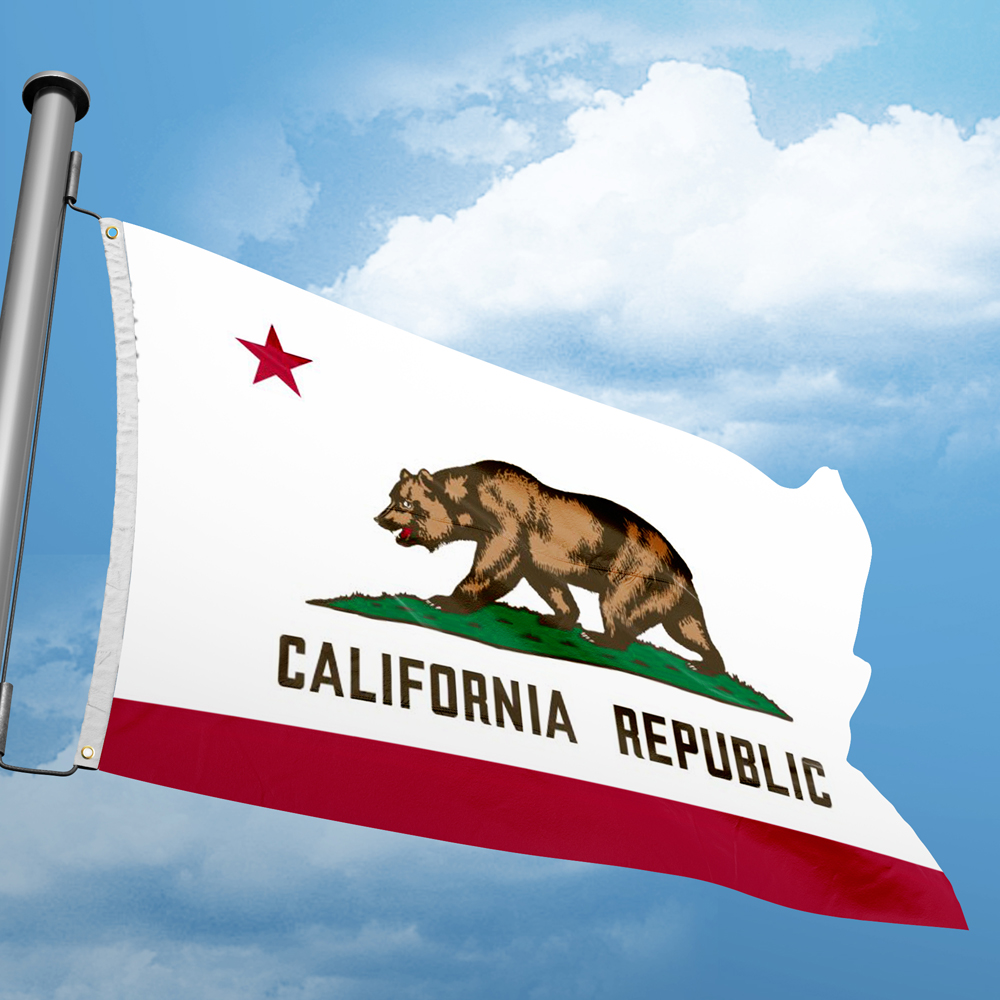 Panneau drapeau de la République de Californie de style