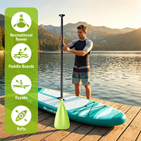 Pagaie gonflable vert citron pour SUP, rame haute performance vert acide avec technologie anti-torsion à rainure en U, rame flottante en 3 sections
