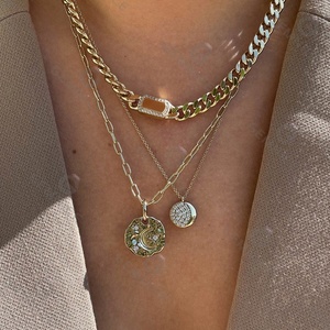 Bijoux fantaisie, collier plaqué or 14k, lune et étoile, offre spéciale, Gemnel - Product Image 2