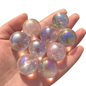 Commercio all'ingrosso di cristallo <span class=keywords><strong>angelo</strong></span> arcobaleno sfera trasparente Reiki pietre preziose di guarigione Mini Aura sfera di cristallo di quarzo trasparente per la decorazione - Product Image 1