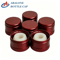 Ensemble de bouchons pour huile d'olive rouge de 31 mm en trois parties avec capsules thermorétractables assorties et fermetures en aluminium