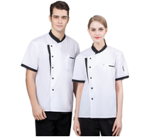 Uniformes de Chef Personnalisés Unisexe en Soie Sérigraphiée de Haute Qualité, Durables, 65% Polyester 35% Coton, pour Restaurants et Bars (Vente en Gros)