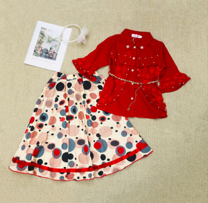 Elsali, traje <span class=keywords><strong>para</strong></span> niñas, nuevo <span class=keywords><strong>estilo</strong></span>, <span class=keywords><strong>ropa</strong></span> <span class=keywords><strong>para</strong></span> niñas <span class=keywords><strong>adolescentes</strong></span>, Top <span class=keywords><strong>de</strong></span> media manga <span class=keywords><strong>de</strong></span> gasa con flores 3D con falda <span class=keywords><strong>de</strong></span> cadena en la cintura <span class=keywords><strong>de</strong></span> perlas, <span class=keywords><strong>Ropa</strong></span> <span class=keywords><strong>para</strong></span> Niñas - Product Image 5