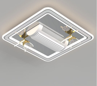 Ventilateur de plafond encastré intelligent à LED avec télécommande, design moderne, décoration papillon, pour chambre ou hôtel