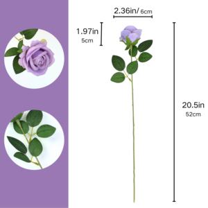 Bouquet <span class=keywords><strong>de</strong></span> roses artificielles faites à <span class=keywords><strong>la</strong></span> main Xinglan, 1 pièce, <span class=keywords><strong>couleur</strong></span> lilas violet, feuilles vertes, matériau polyester, moderne, pour <span class=keywords><strong>la</strong></span> remise des diplômes, Pâques - Product Image 6