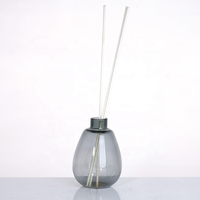 Bouteilles diffuseurs de parfum en verre gris en forme de goutte, personnalisables en usine, 50 ml et 300 ml, écologiques, durables, vides, pour aromathérapie, couleur personnalisée