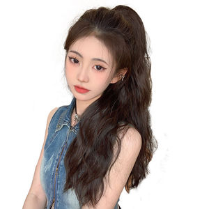 คลิปผมหางม้าสูงลายคลื่นเมฆแบบสมจริงสไตล์คลิปผมถักเปียยาวนุ่มช่วยเพิ่มอารมณ์ - Product Image 5