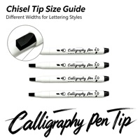 Ensemble de stylos marqueurs de calligraphie oblique avec 4 tailles de pointes et encre permanente pour l'écriture artistique sur tissu