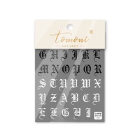TA72 2025 Relief Style Japonais Adhésif Support Gothique Alphabet Nail Stickers
