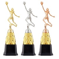 Trophée créatif en résine plastique pour compétition sportive de volleyball pour jeunes et enfants, avec gravure de personnages, Chine