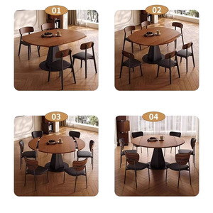 Bằng Gỗ Hàng Đầu Vòng Mở rộng Bàn Ăn Đặt <span class=keywords><strong>4</strong></span> 6 Chỗ Ngồi Bằng Gỗ Đồ Nội Thất Phòng Ăn Bàn Gỗ - Product Image 4