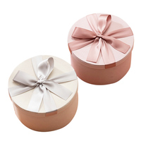 Coffrets à chapeaux de velours de luxe 10 pièces, boîte-cadeau ronde de fleurs pour emballage de fleurs