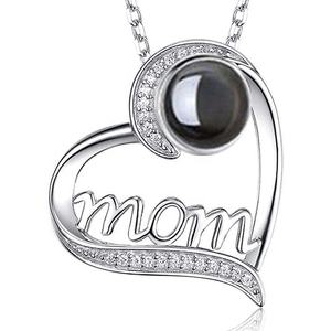 Customized Photo Projection <strong>MUM</strong> <strong>Memory</strong> Jewelry Heart Letter MOM Necklaces Mother's Day <strong>Gifts</strong> with Picture Inside - Product Image 1
