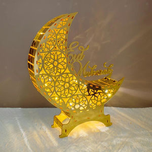 Nouvelle décoration acrylique eid mubarak assemblée en or de haute qualité à la mode pour la maison - Product Image 3