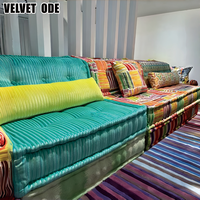 Nouveauté : Canapé Mah Jong Roche Bobois pour salon, design original tricoté à la main, ensemble de canapés restaurés, meubles pour salon