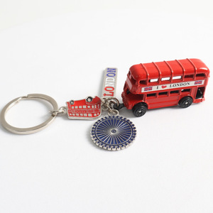 Porte-clés en métal souvenir de Londres, bus à double étage rouge, multi-breloques, Union Jack, cadeau souvenir de voyage britannique, vente en gros - Product Image 3