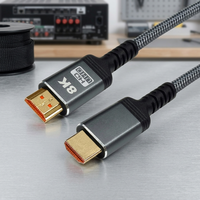   Câble 2.1 8K 60Hz Ultra Haute Vitesse 48 Gbps, 2 m, plaqué or, pour TV, moniteur, jeux, PS5, Xbox, écran