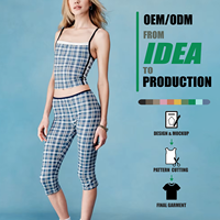 Débardeur court en maille à pois bleus pour femme avec logo personnalisé, biais contrastant sur le devant, bretelles spaghetti, coupe ajustée, style Y2K