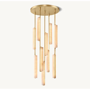 Lámpara Colgante Redonda de Alabastro Español para Sala de Estar, Dormitorio, Hotel, Moderna, Minimalista, Lujosa, Araña de Cobre para Escalera - Product Image 1