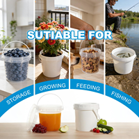 Seau en plastique transparent avec couvercle, hermétique, de qualité alimentaire, OEM&ODM, 900 ml, 1 L, 2 L, 3 L, 4 L, 5 L, pour noix, yaourt, bonbons, confiture