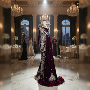 Custom OEM High Quality Women's Mermaid Silhouette Strapless Beaded Lightweight Luxury Formal Wear Floor-Length Evening Dresses - Product Image 3
