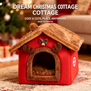 New Year's Christmas Cat <b>Nest</b> Kennel Removable Washable Pet <b>Nest</b> Christmas Cat House Semi-enclosed Warm Cat <b>Nest</b> - Product Image 4