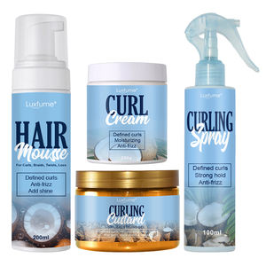 Ensemble de produits Curl Mousse pour les cheveux à la noix de coco Crème pour les boucles Gel pour les cheveux <span class=keywords><strong>Curling</strong></span> <span class=keywords><strong>Custard</strong></span> Curl Spray - Product Image 1