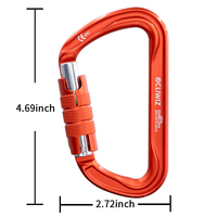 Mosquetón de Escalada CLIWIZ 30KN 7075 de Aluminio Aeronáutico con Bloqueo Automático, Gancho de Seguridad para Deportes al Aire Libre y Rescate SGM7111TN