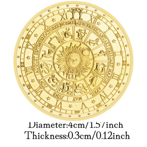Châu Âu Mỹ tarots Mặt trời Mặt Trăng Đồng Xu mạ vàng chòm sao may mắn cho tình yêu có nhu cầu kim loại tiền xu với UV in logo - Product Image 3