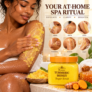 Private Label Körperreinigungs- und Badeprodukt Natürliches Bio-Kurkuma Peeling Hautaufhellendes Honig-Körperpeeling für Frauen - Product Image 5
