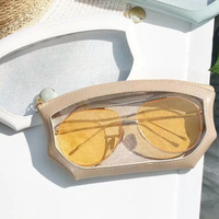 Étuis à lunettes en PVC et en cuir à la mode pochettes de rangement universelles pour lunettes de soleil pour l'extérieur