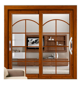 Chêne américain Anodisation en aluminium portes coulissantes avec isolation <span class=keywords><strong>phonique</strong></span> pour balcon - Product Image 1