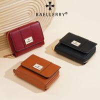Dompet Koin Wanita Baellerry Berkualitas Tinggi Desain Baru Lipat Tiga dengan Banyak Slot Kartu Dompet Pendek