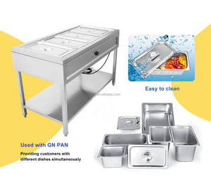 Catering Equipment Stainless Steel Buffet Bain Marie <b>Food</b> <b>Warmer</b> <b>Electric</b> Steam Heater Table Glass Guard Energy Saving Mode - Product Image 4