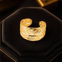 Beimai OEM Klassischer 18K Vergoldeter Edelstahl Verstellbarer Flügel-Offener Ehering für Geschenk & Party