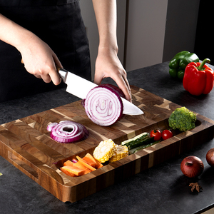 Tabla de Cortar de Madera de Acacia de Testa con Contenedores, Bloque de Picar para Cocina de Madera para Servir Embutidos con Ranuras para Jugos - Product Image 5