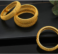 Bracelets de luxe éthiopiens, africains, brésiliens, plaqués or 24 carats, pour mariage, fête, cadeau, bracelet de mariée de Dubaï pour femmes