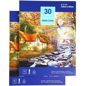 Bloc de papier aquarelle 300 g/m² pour étudiants, 20 feuilles, par le fabricant - Product Image 2