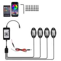 Lumière LED de châssis pour pare-chocs de voiture, RVB 7 couleurs, lampe décorative d'ambiance, contrôle par application Bluetooth, étanche