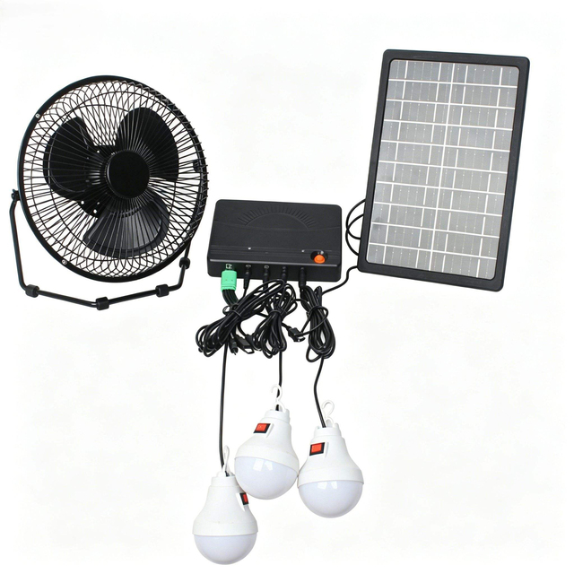 Portable Power Station with LED Light Metal Fan Jump Starter & Flashlight 300W Solar Panel Lithium Ion 5-in-1 Energy Solar