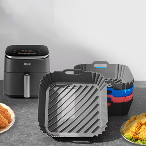 Forros de silicona cuadrados dobles antiadherentes reutilizables de nuevo diseño, <span class=keywords><strong>accesorios</strong></span> de olla para freidora de aire de grado alimenticio para <span class=keywords><strong>COSORI</strong></span>, cocina de hogar de la marca <span class=keywords><strong>COSORI</strong></span>, nuevo diseño - Product Image 1