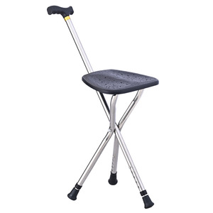 Bâton de marche pliant An Yuda avec siège intégré en acier inoxydable et poignée en T pour la randonnée - Product Image 1